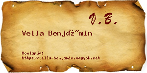 Vella Benjámin névjegykártya